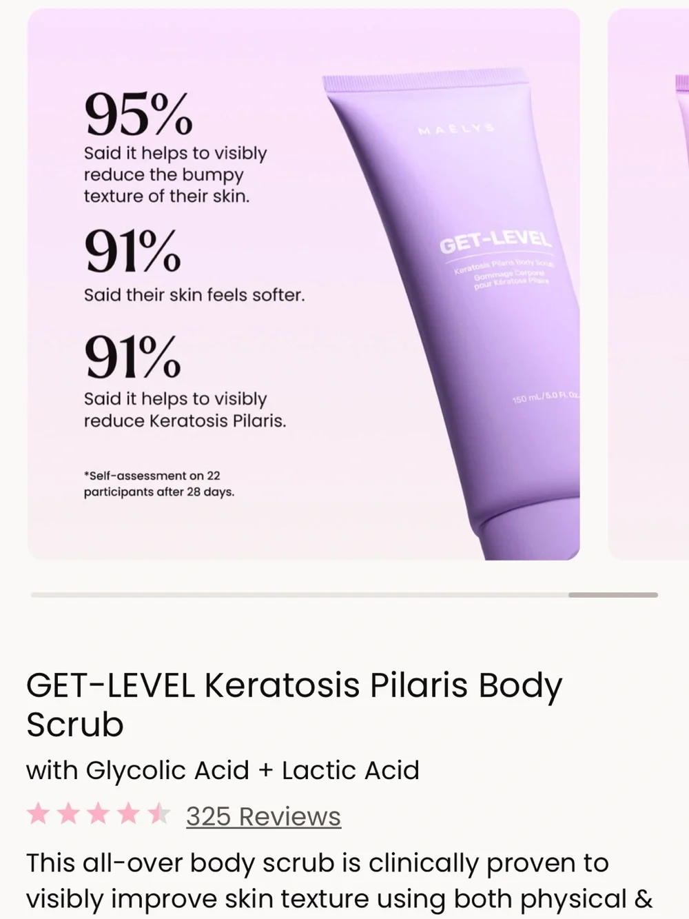 GET-LEVEL Keratosis Pilaris Body Scrub - Pink/Orange